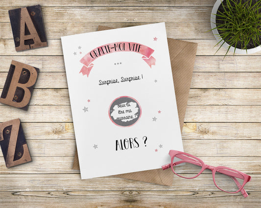 Carte à gratter Marraine - Annonce Marraine