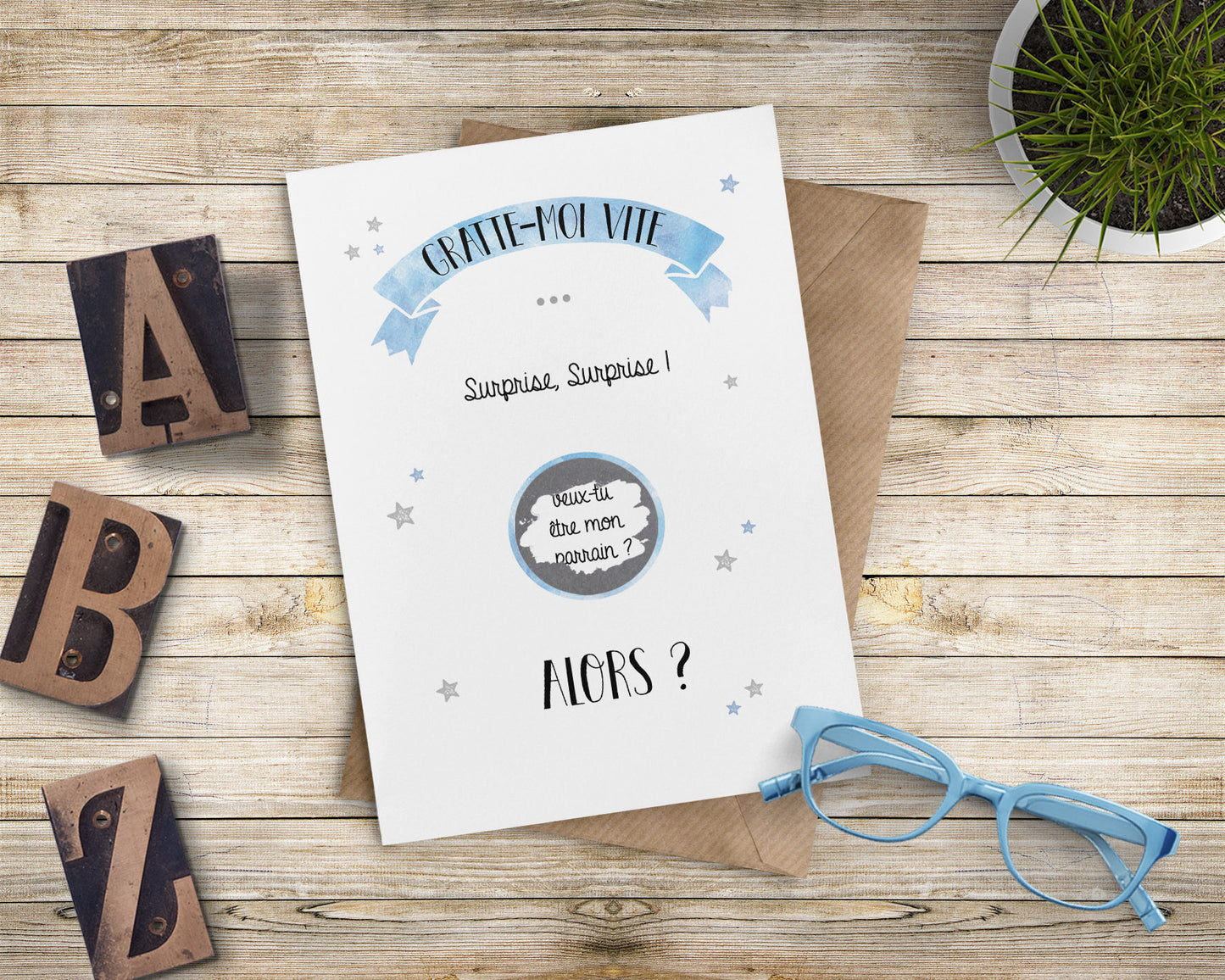 Carte à gratter Parrain - Annonce Parrain