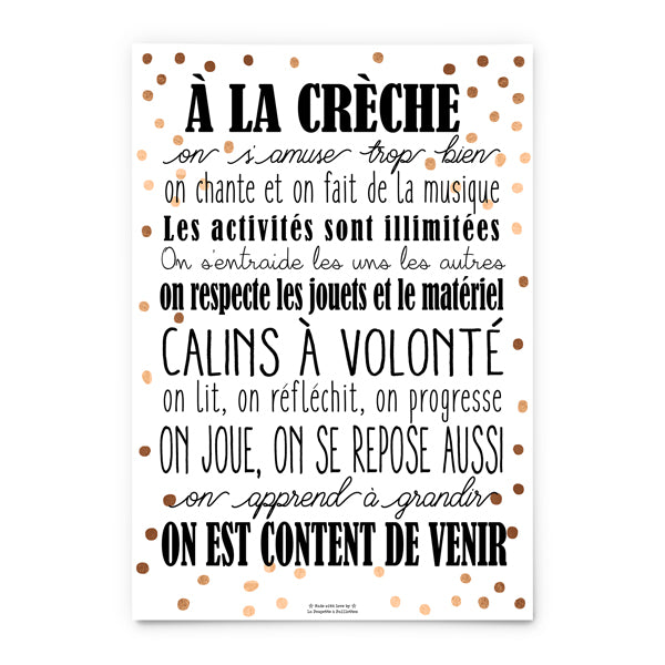 Affiche "Règles de la Crèche"